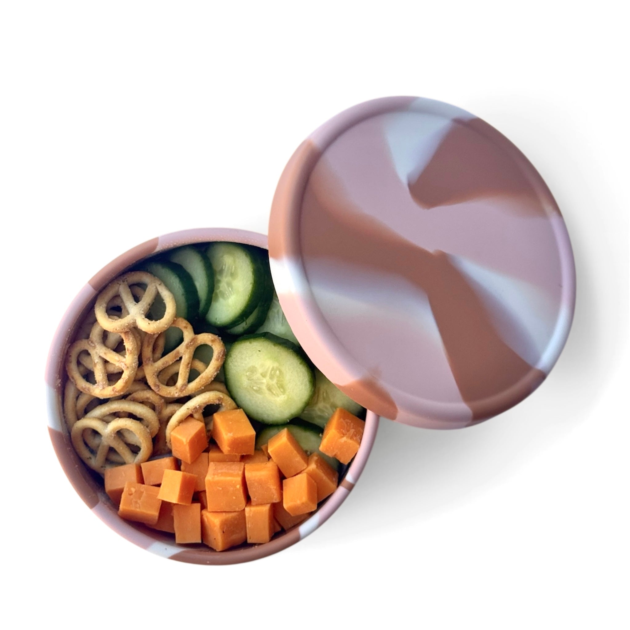 Kids Round Silicone Lunchbox – Leakproof, BPA-Free, Coco Design