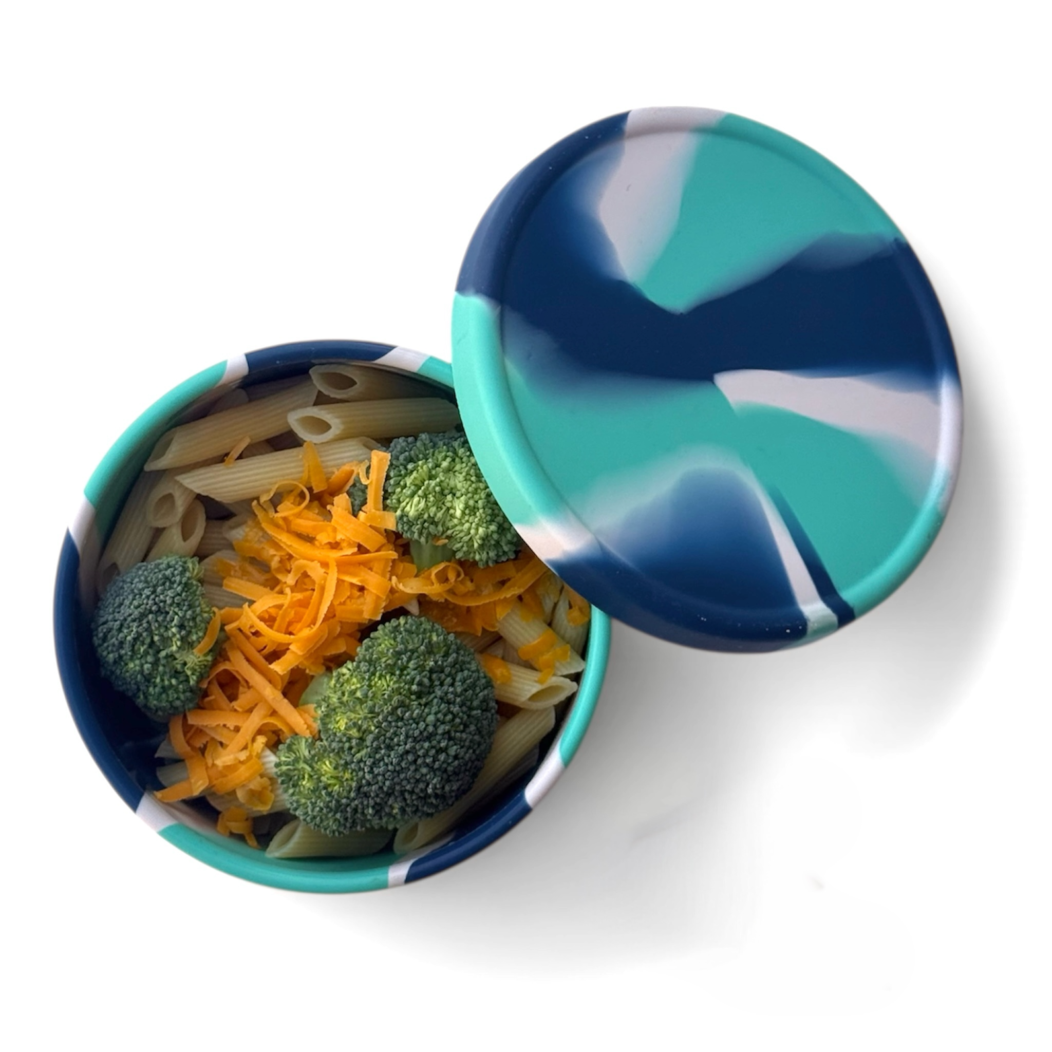 Kids Round Silicone Lunchbox – Leakproof, BPA-Free, Maui Design
