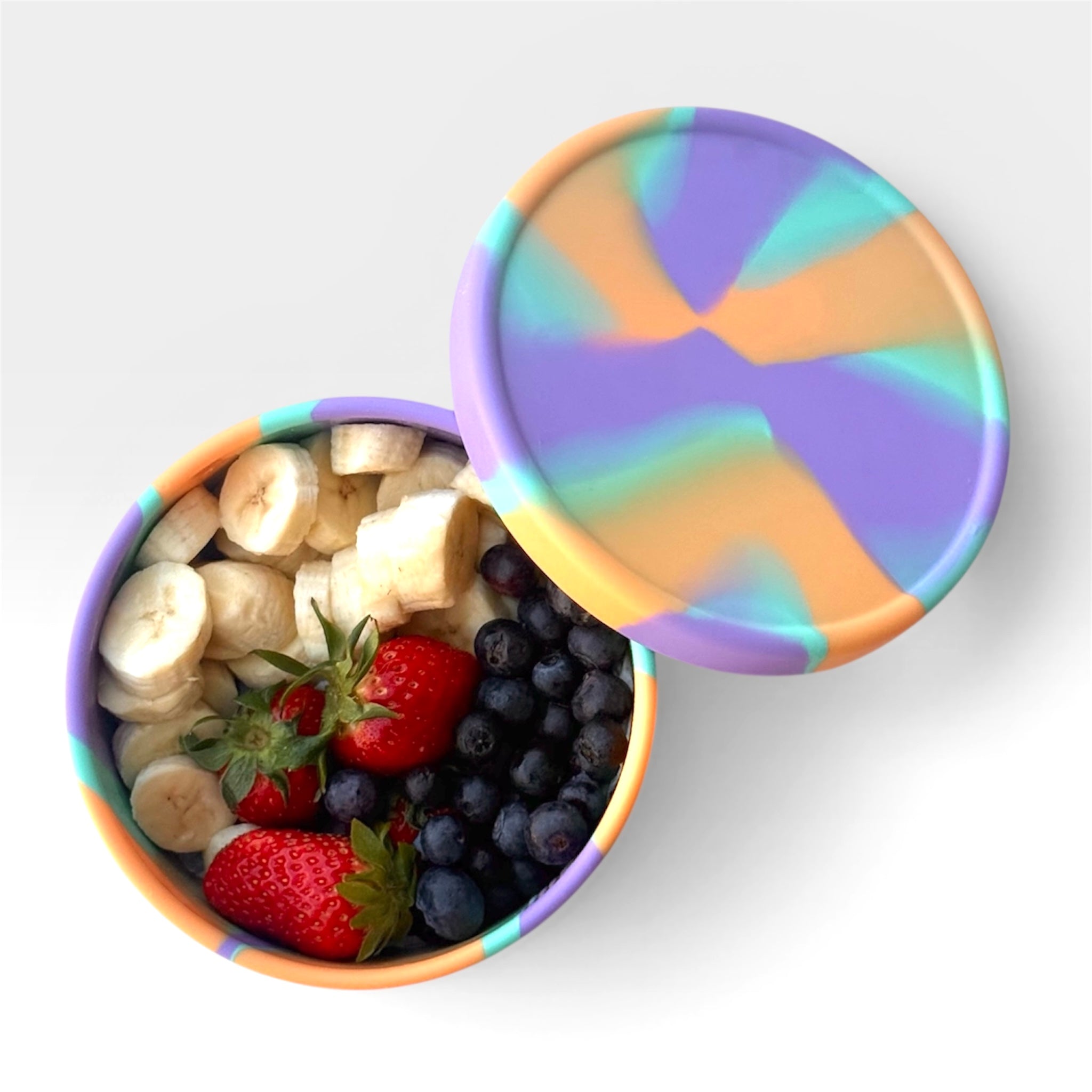 Kids Silicone Lunchbox & Snack Box Bundle – BPA-Free, Eco-Friendly, Tropical Design
