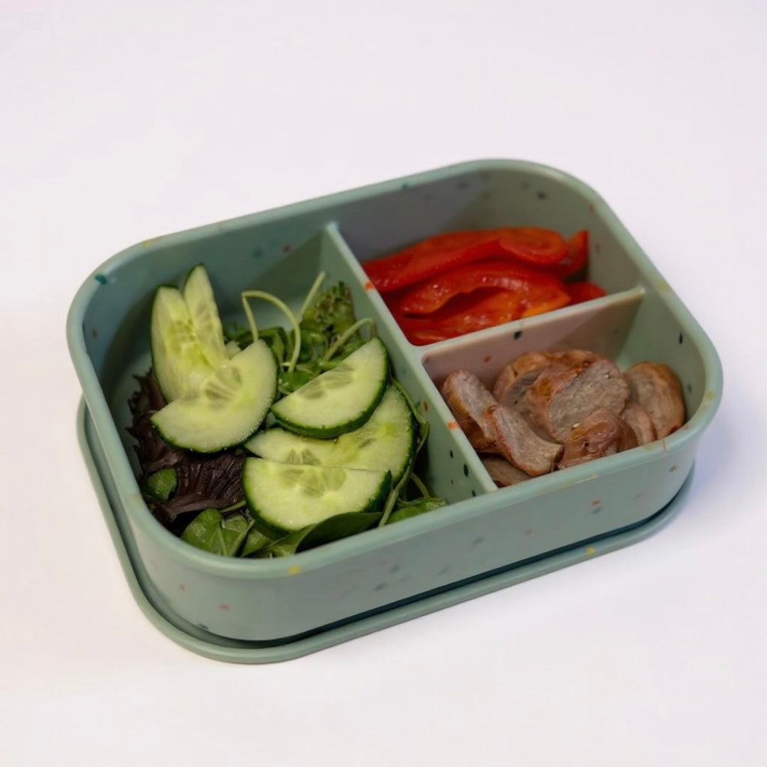 "Speckled Sage Bento Box: Eco-Friendly and Durable"
