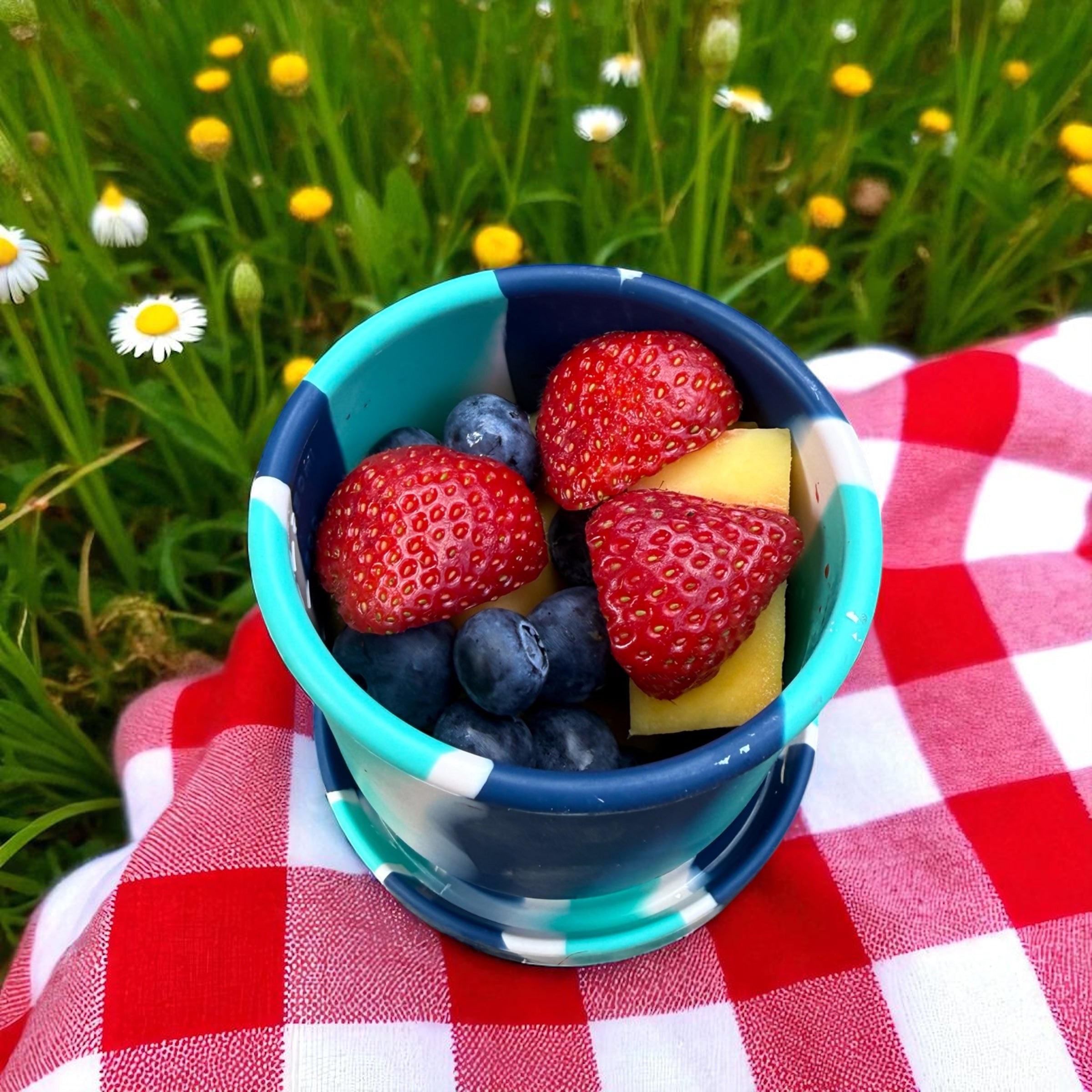 "Eco-Friendly Round Maui Silicone Snack Box – Durable, Non-Toxic Container for Healthy On-the-Go Snacking"
