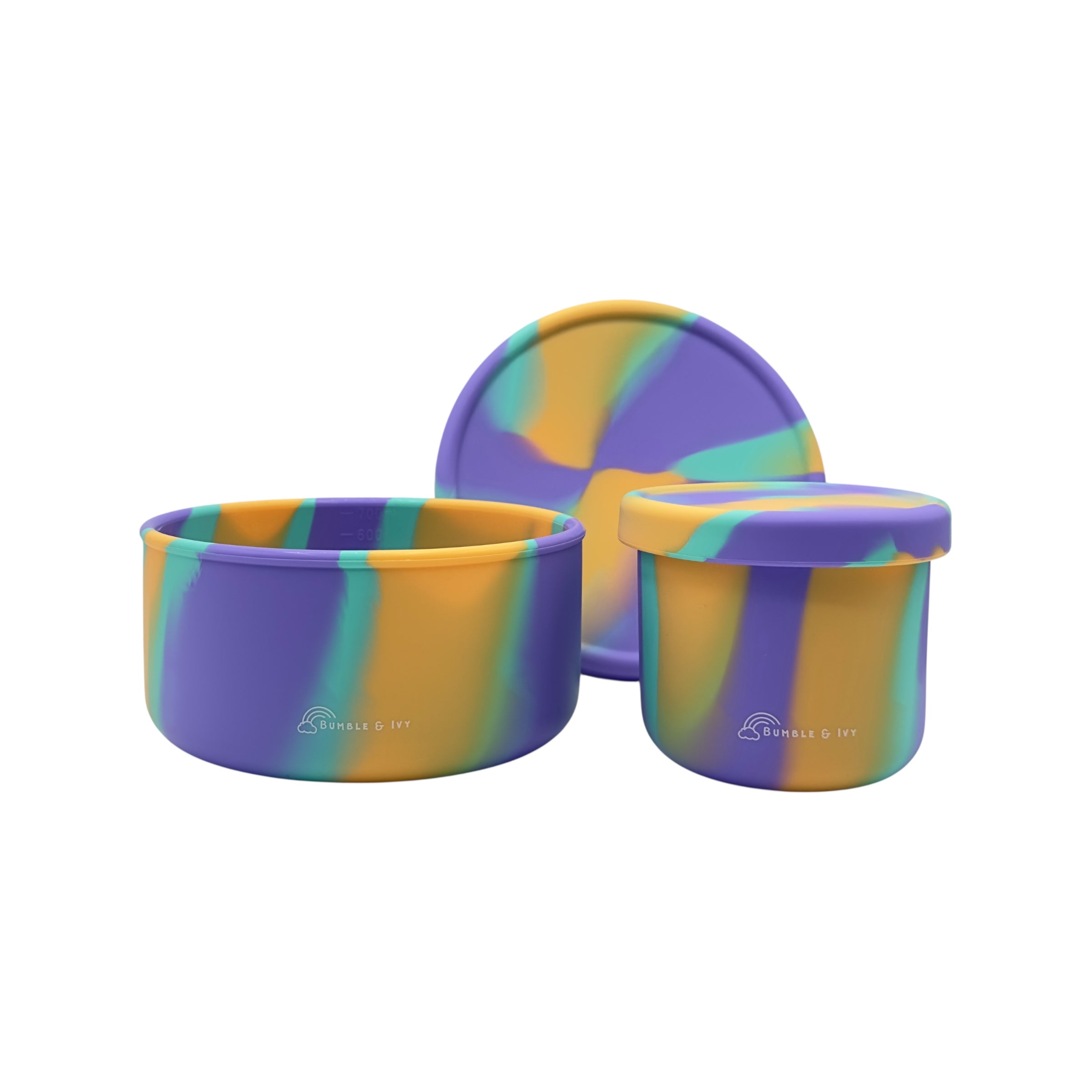 "Eco-Friendly Round Tropical Silicone Lunch Box – Durable, Non-Toxic Container for Healthy Meals on-the-Go"