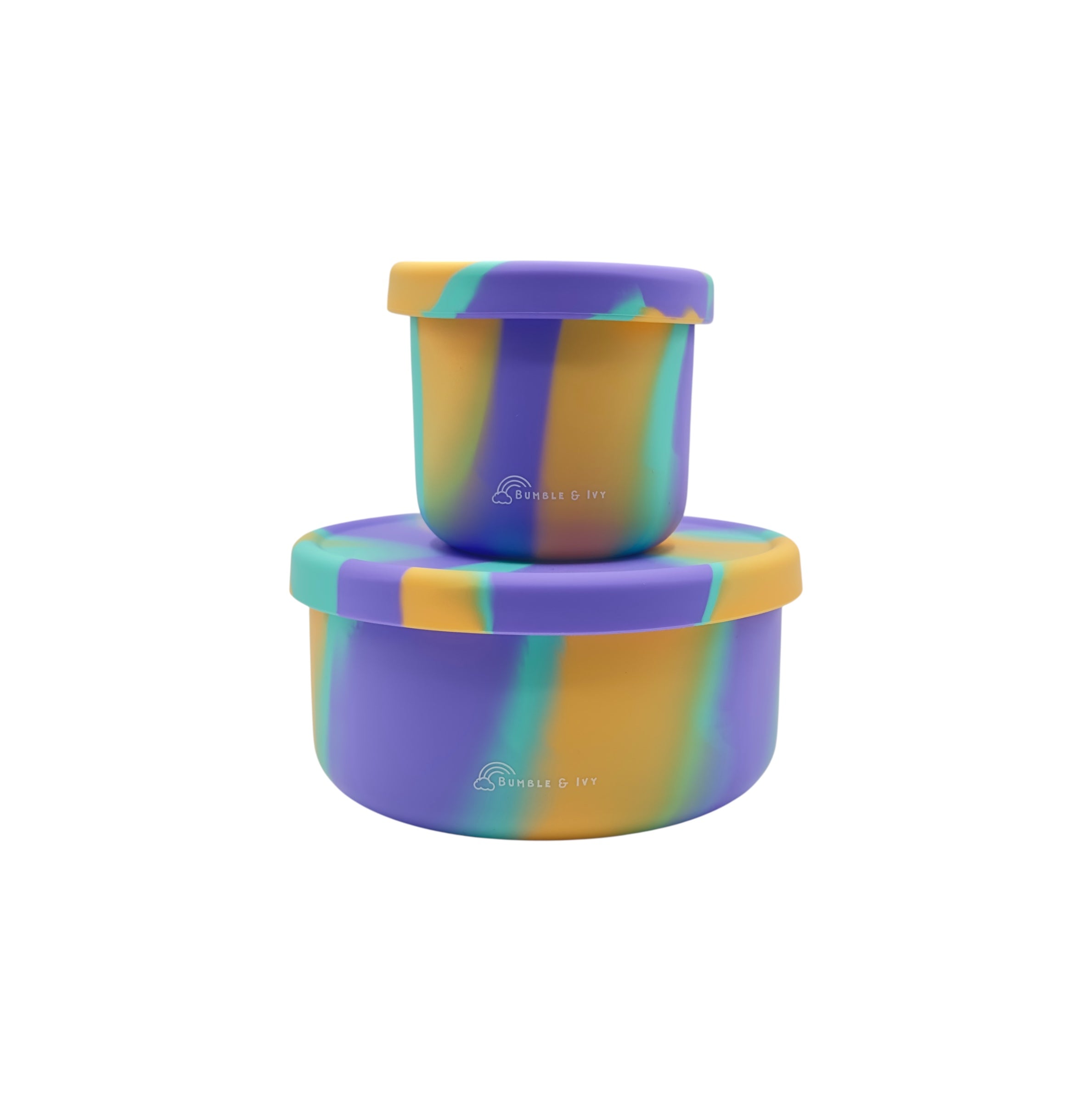 "Eco-Friendly Round Tropical Silicone Lunch Box – Durable, Non-Toxic Container for Healthy Meals on-the-Go"
