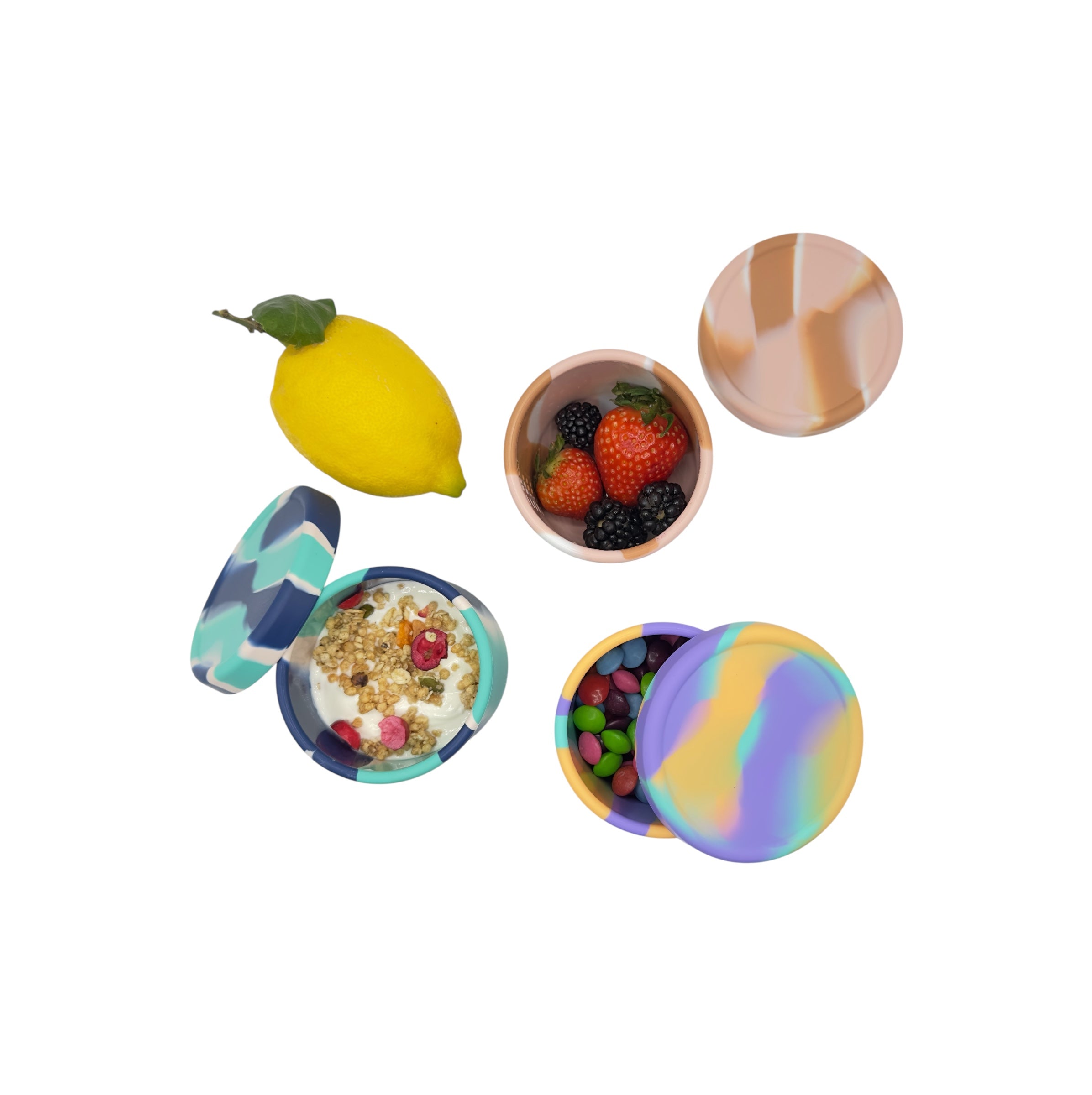 "Eco-Friendly Round Coco Silicone Snack Box – Durable, Non-Toxic Container for Healthy On-the-Go Snacking"