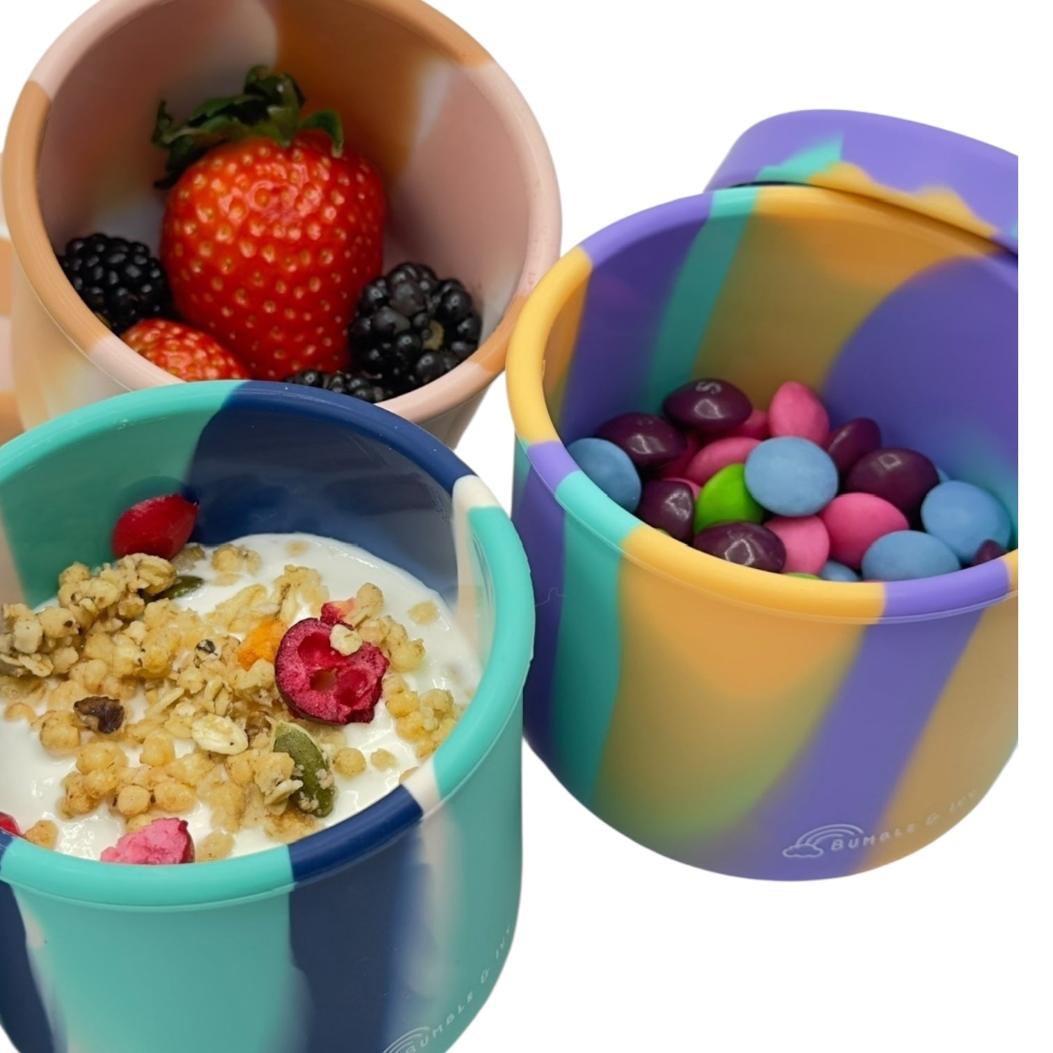 "Eco-Friendly Round Tropical Silicone Snack Box – Durable, Non-Toxic Container for Healthy On-the-Go Snacking"
