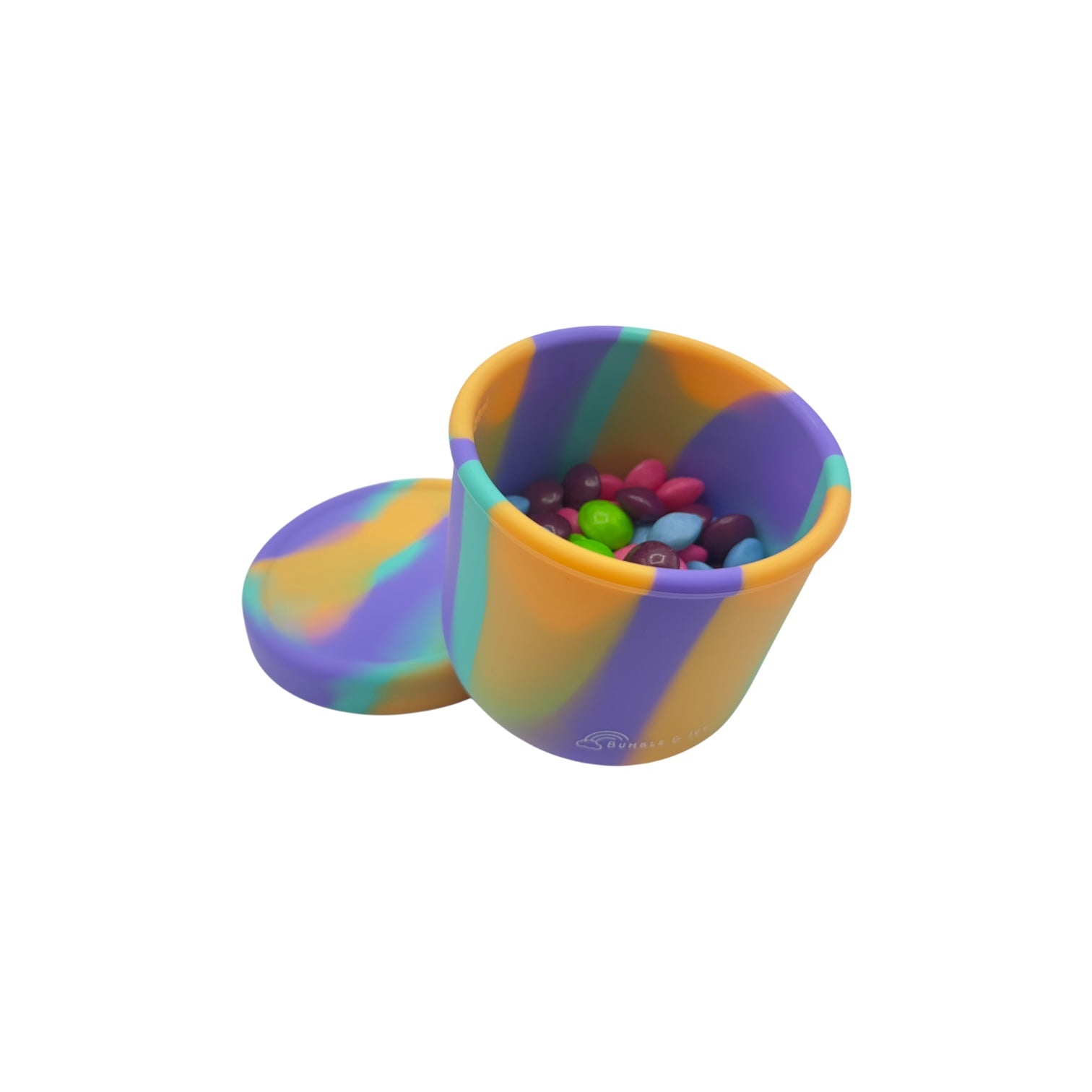"Eco-Friendly Round Tropical Silicone Snack Box – Durable, Non-Toxic Container for Healthy On-the-Go Snacking"