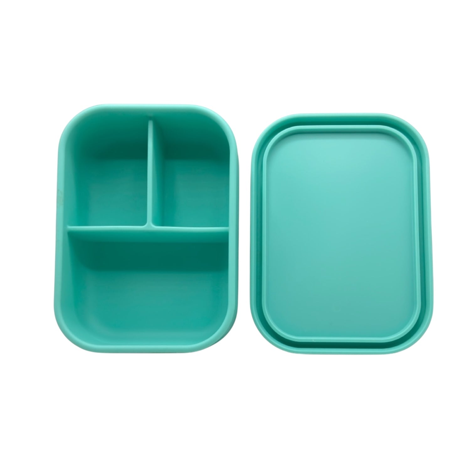 “Pearl Aqua Silicone Bento Lunch Box – BPA-Free, Eco-Friendly & Kid-Safe”