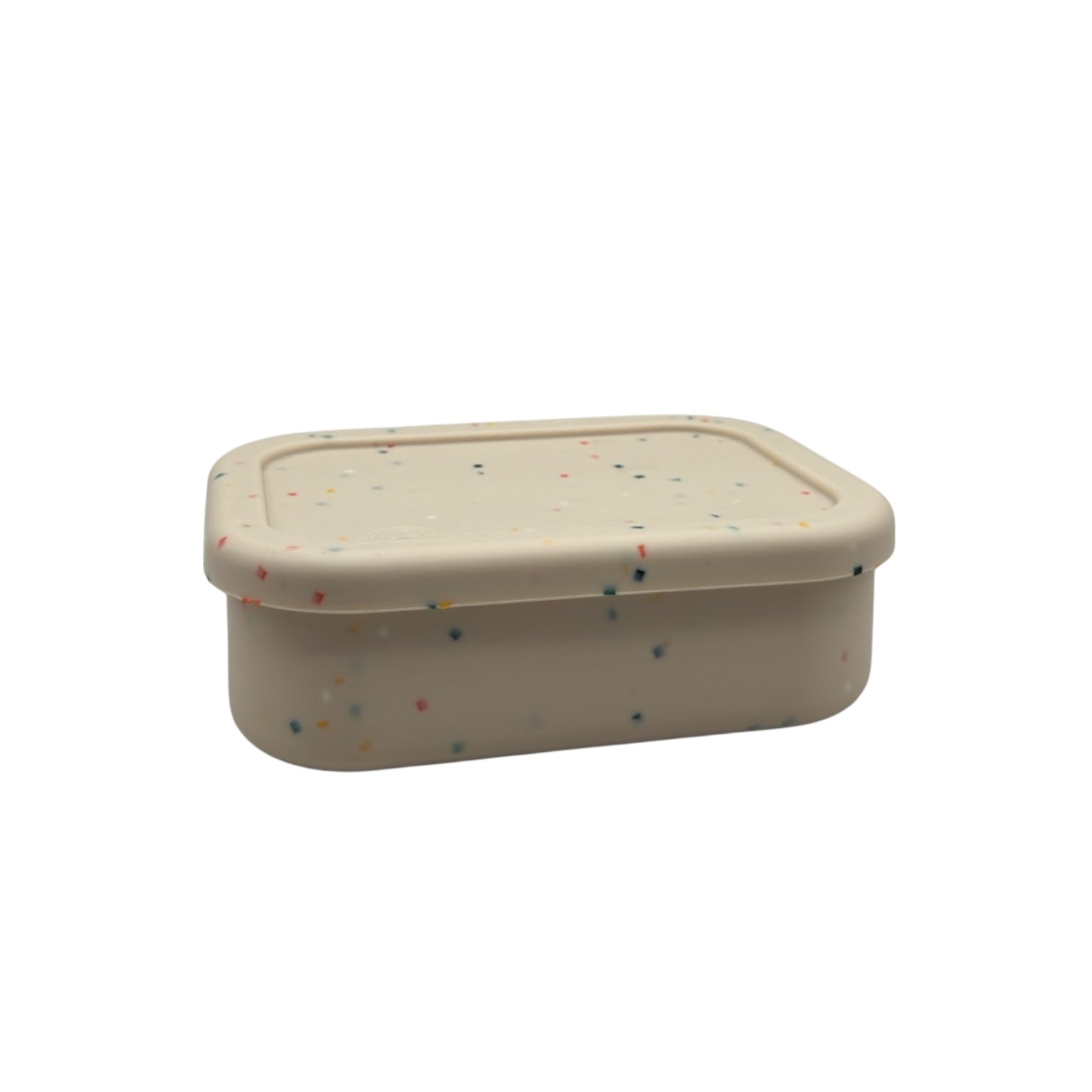 “Speckled Ivory Silicone Bento Lunch Box – Reusable, BPA-Free, Heat-Resistant, Microwave & Dishwasher Safe Food Container”