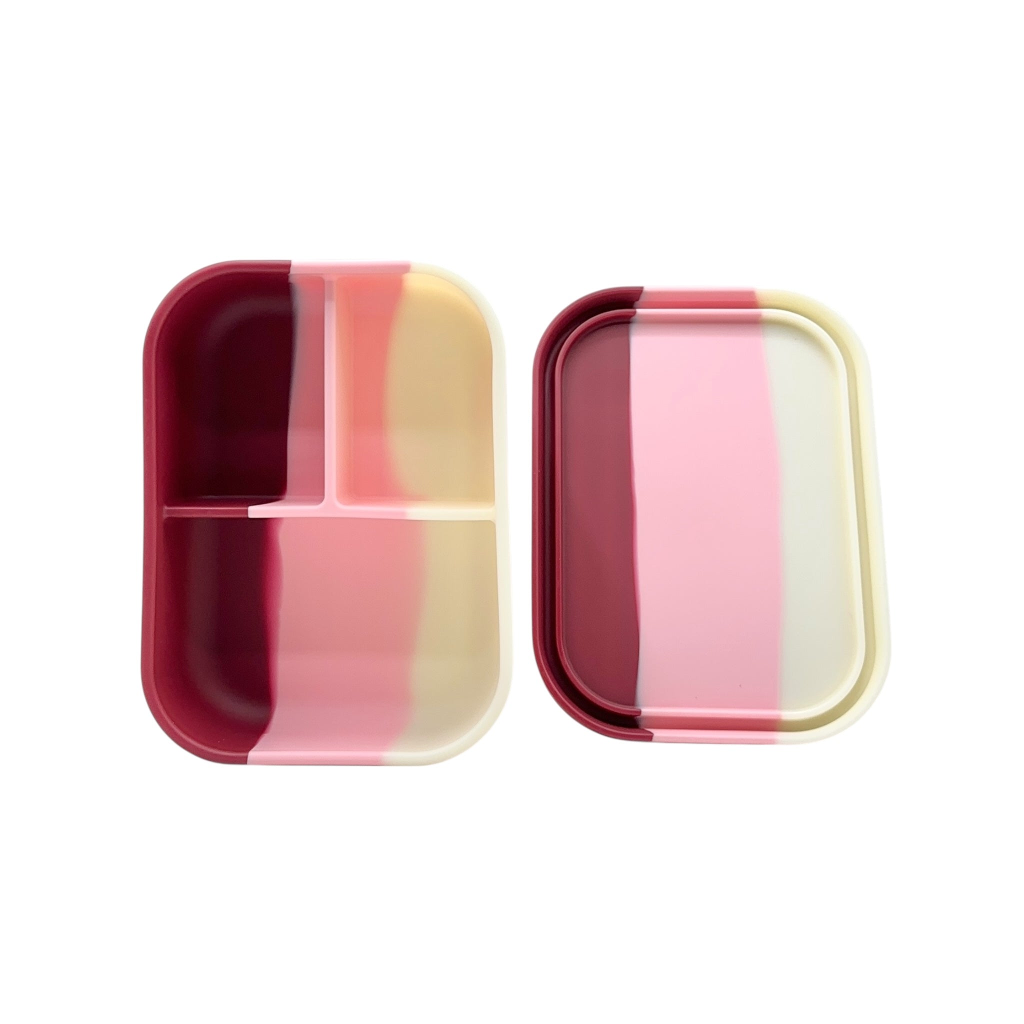“Berry Blush Silicone Bento Lunch Box – Eco-Friendly & BPA-Free (Kid-Safe)”