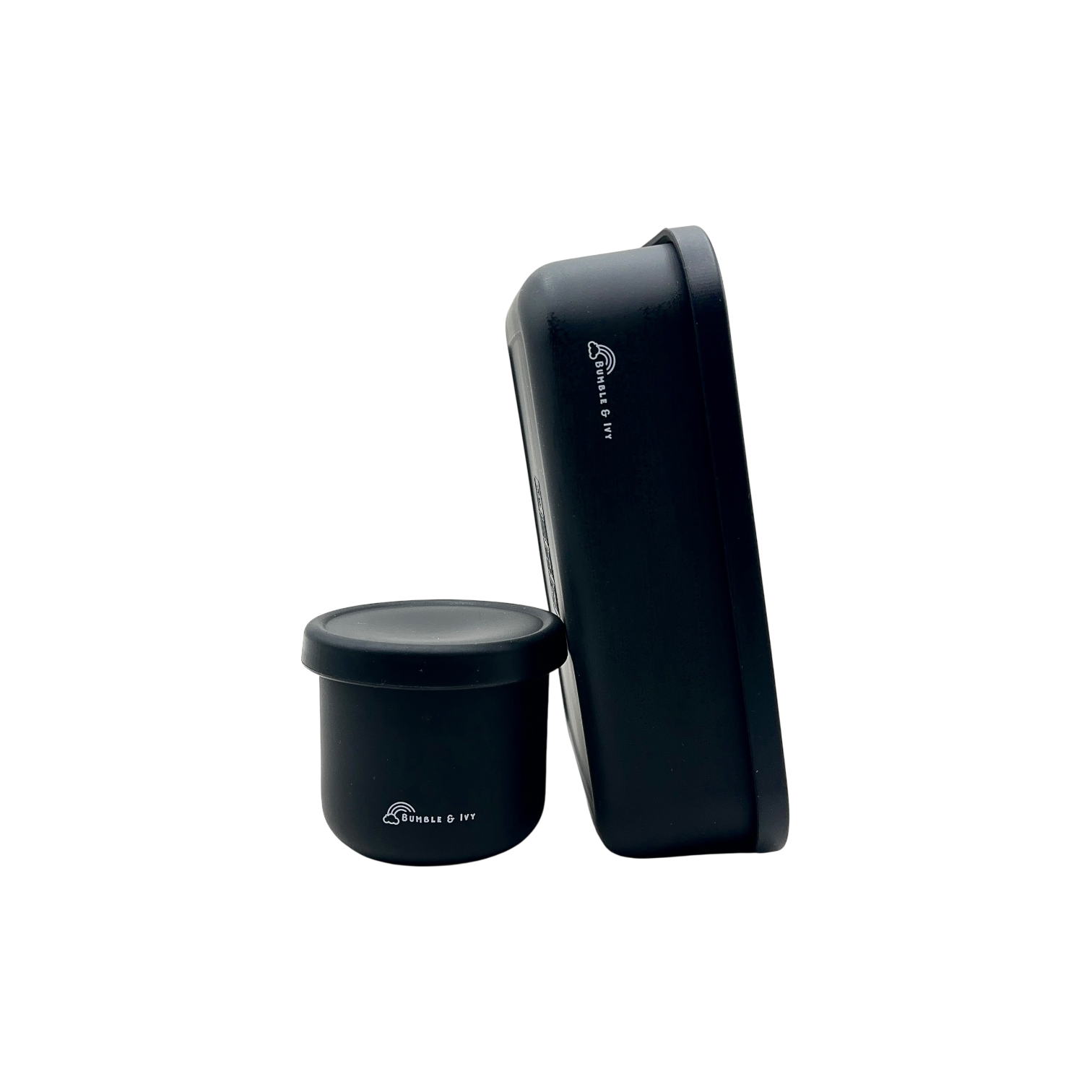 "Midnight Silicone Bento 5 & Snack Box Bundle – Eco-Friendly, Durable Meal Containers for Healthy On-the-Go Dining"