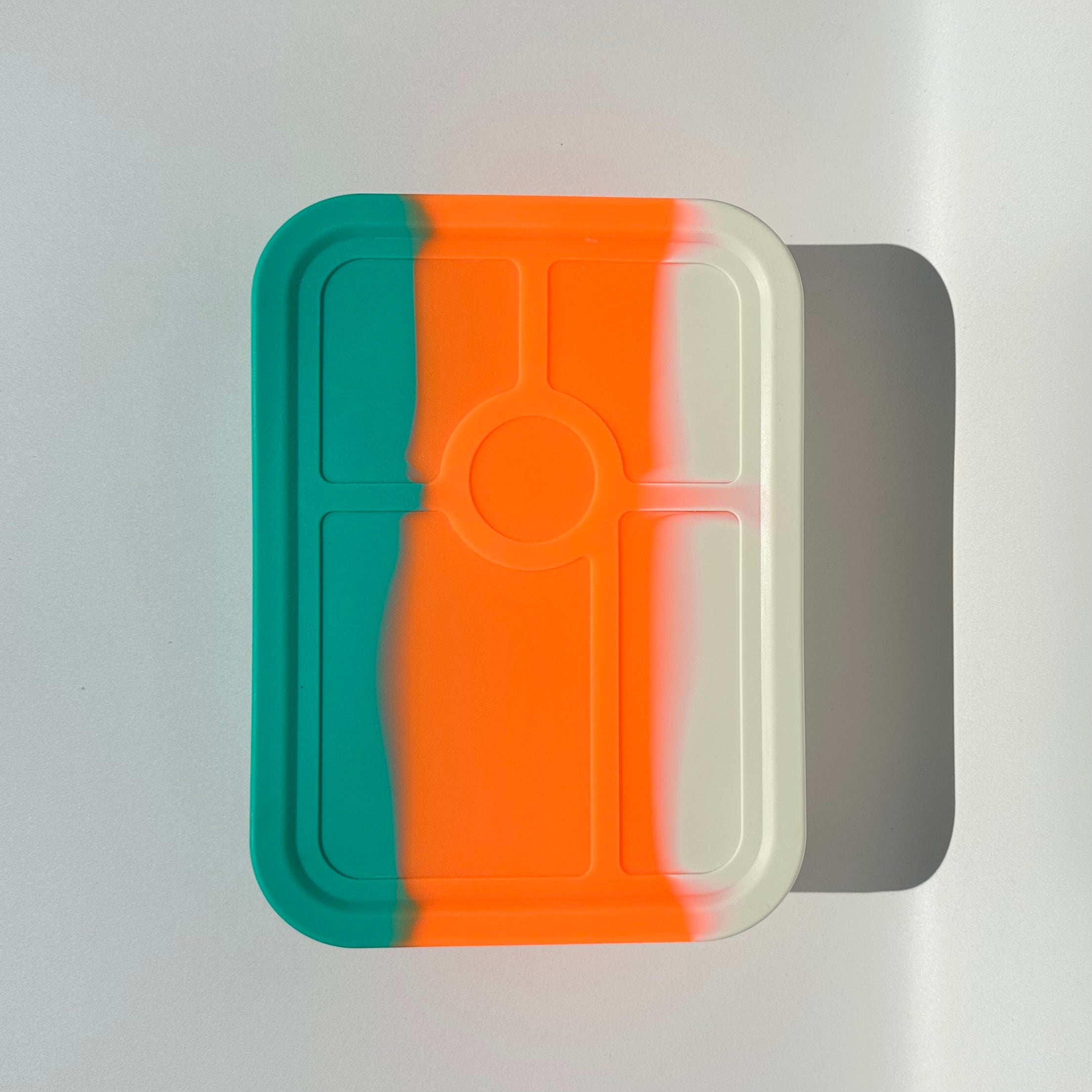 Bumble & Ivy Rio 5 compartment silicone bento box with leak resistant lid, reusable lunch box for kids school lunches, snacks and meal prep