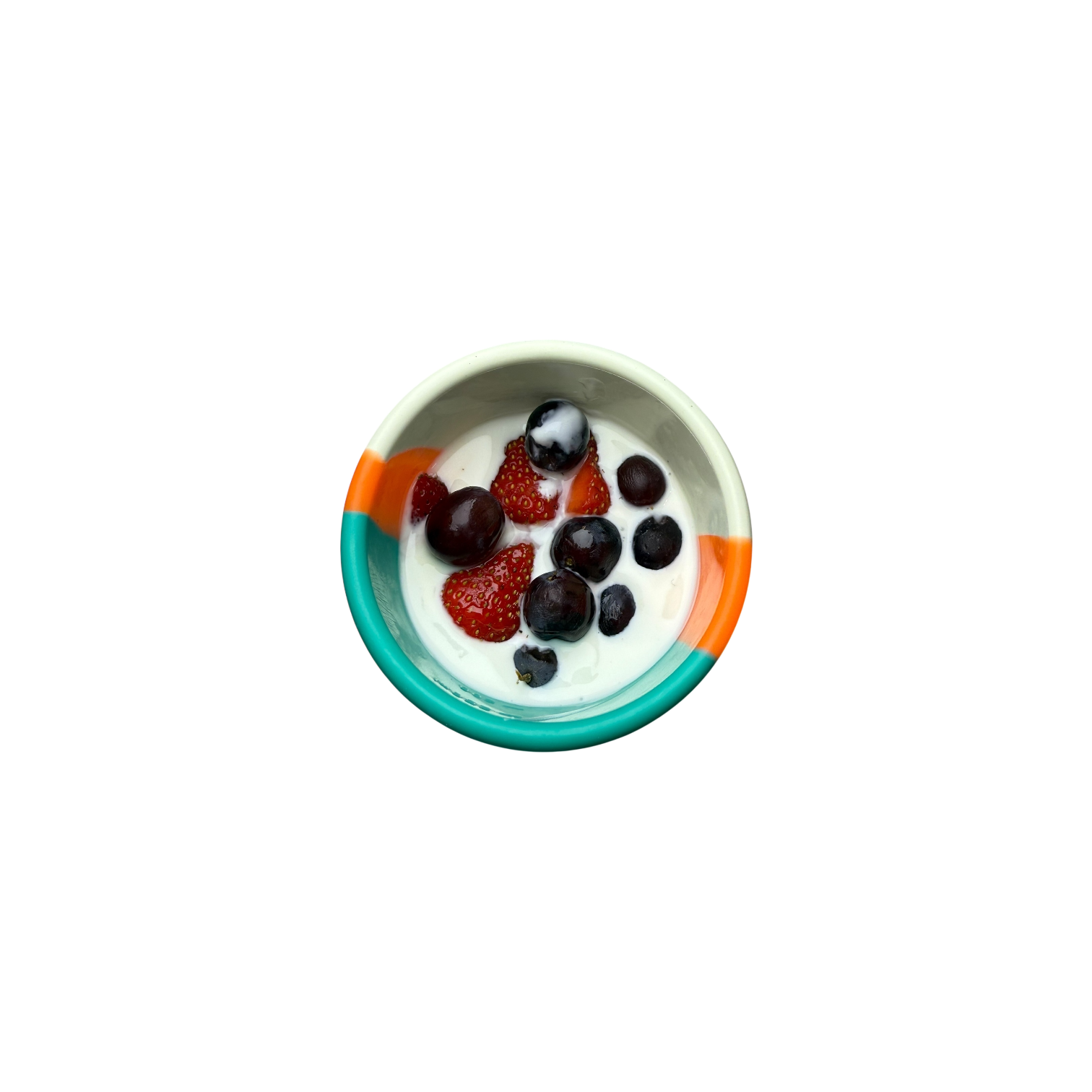 Bumble & Ivy Rio silicone snack box filled with yoghurt and fresh berries, reusable snack container for toddlers, kids lunches and healthy snacks