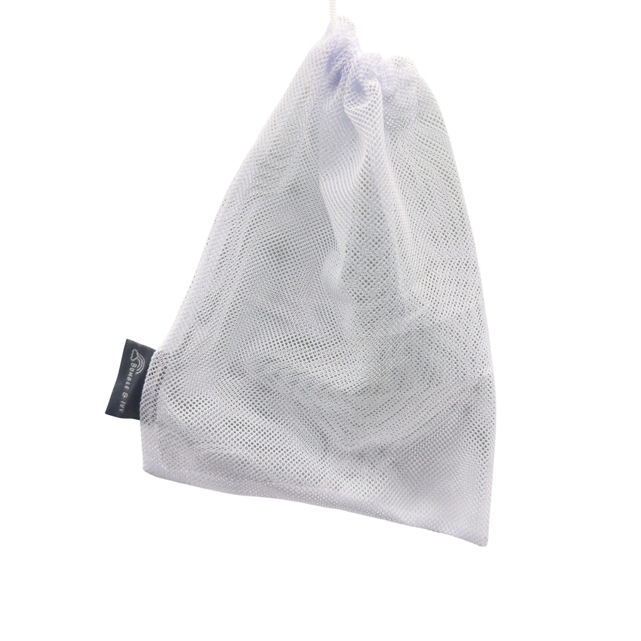 Bumble & Ivy white mesh storage bag for beach toys and accessories